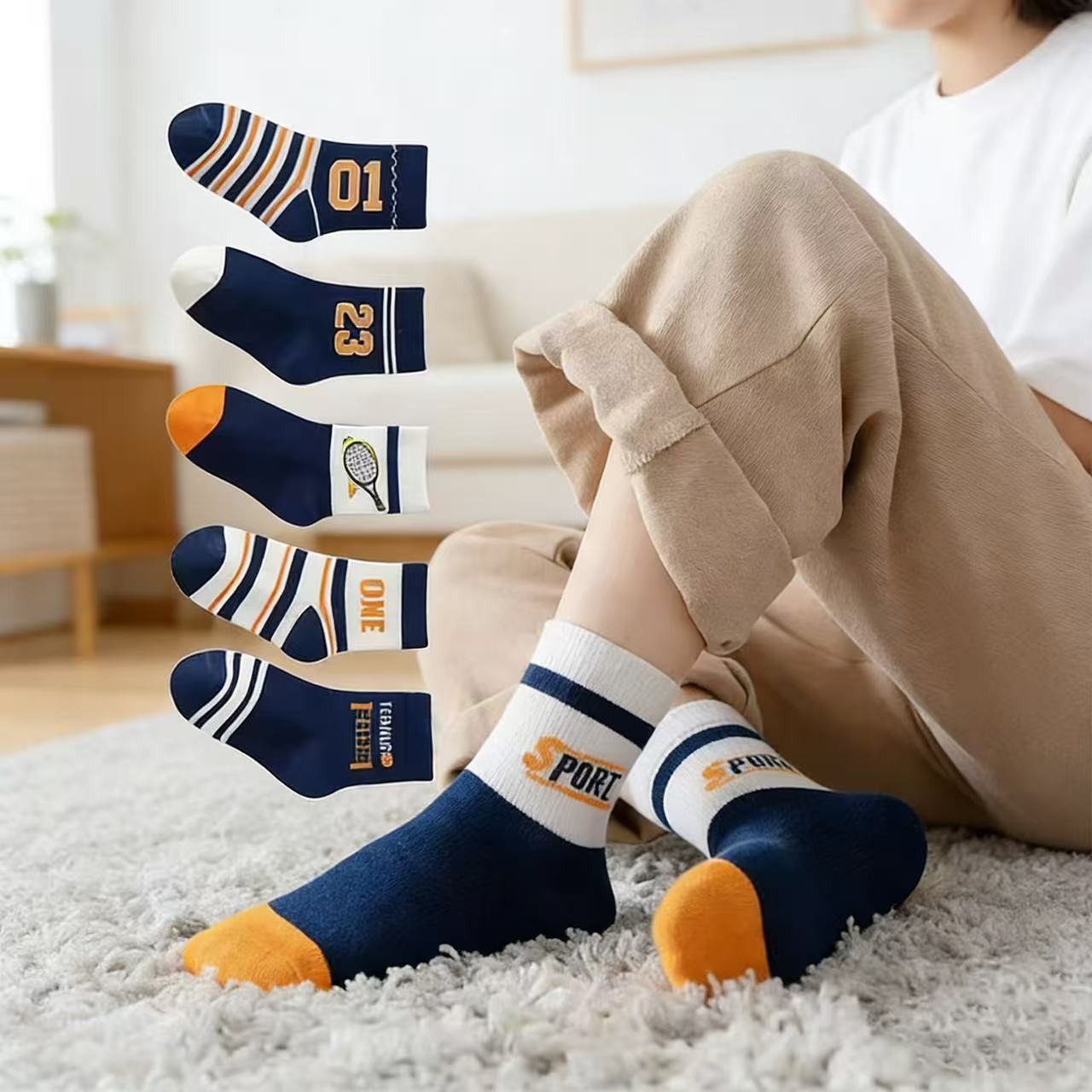 Children's Socks 5-Pack – Boys - огляд і ціна Cotton Crew Sock Pack