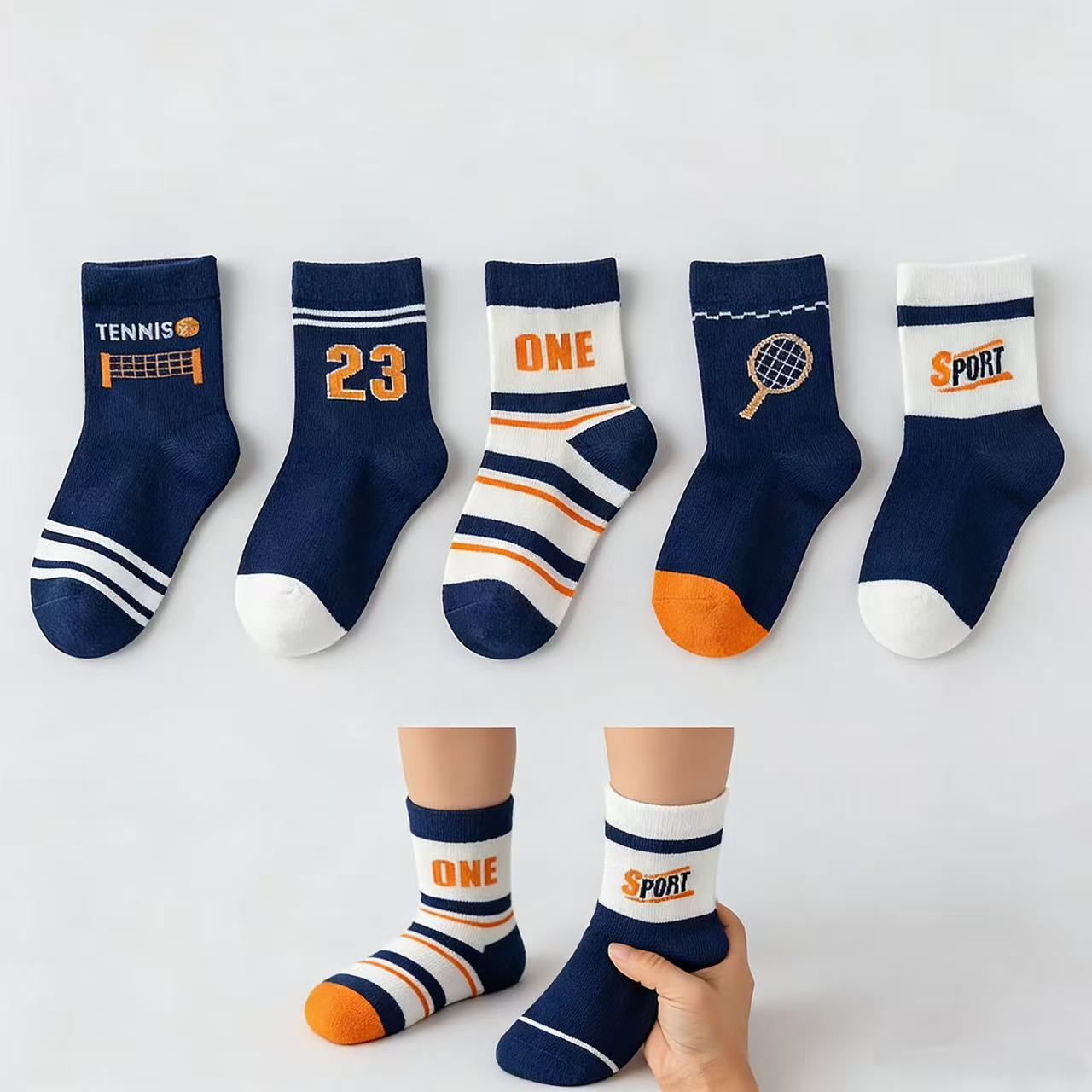 Children's Socks 5-Pack – Boys - огляд і ціна Cotton Crew Sock Pack