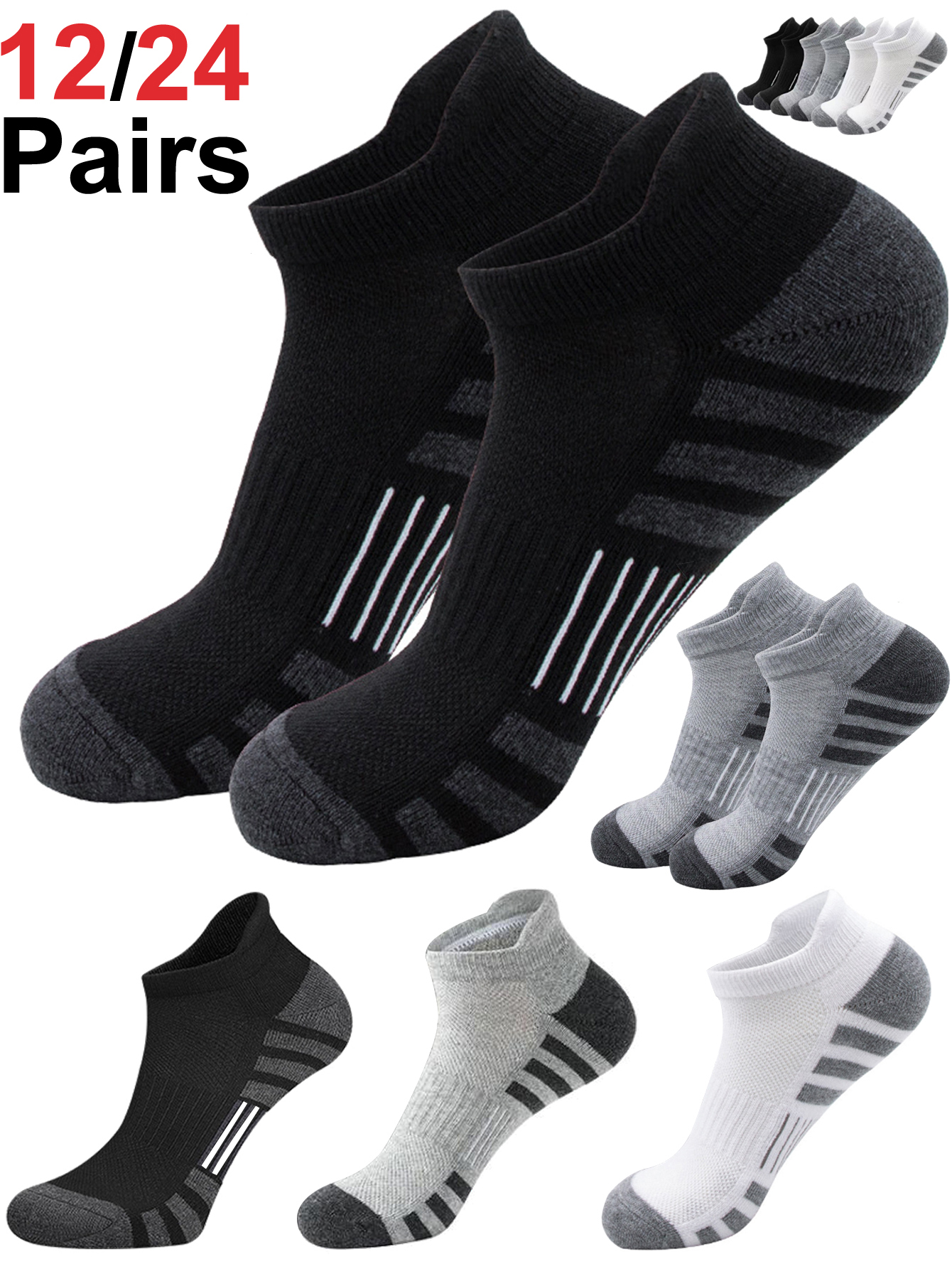 12/24 Pairs Cushioned Breathab - огляд і ціна Athletic Sock Cushion