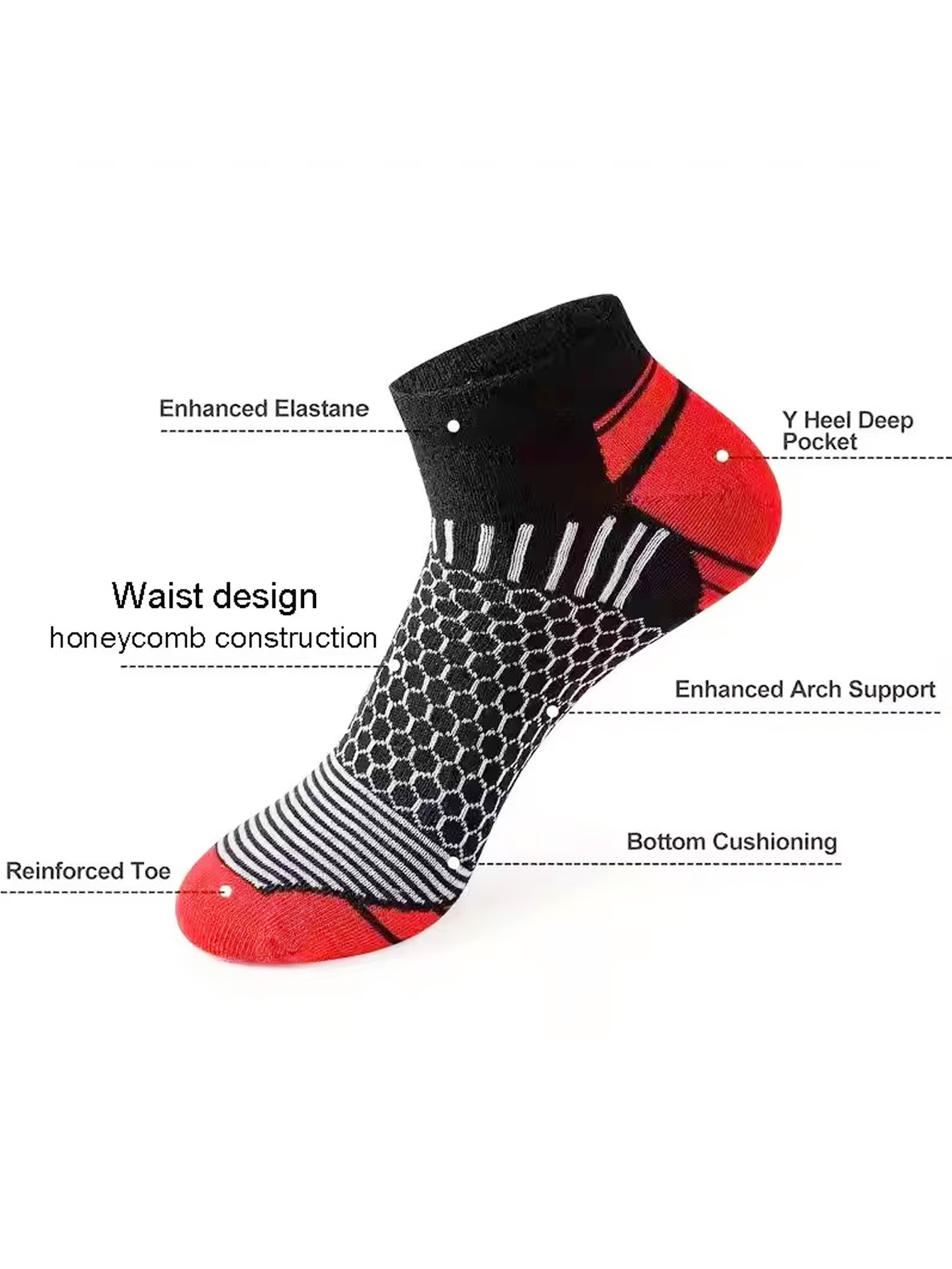 24 Pairs Men's Honeycomb Mesh  - огляд і ціна Ankle Sock Low Cut