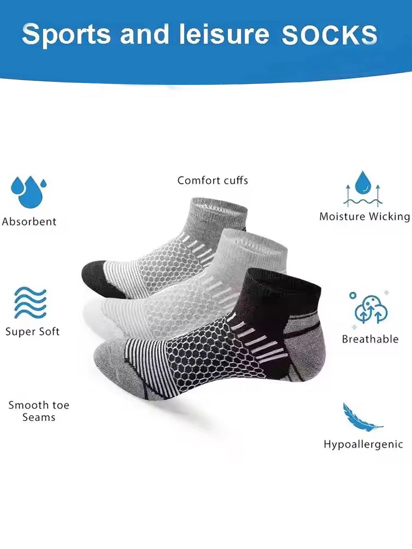 24 Pairs Men's Honeycomb Mesh  - огляд і ціна Ankle Sock Low Cut