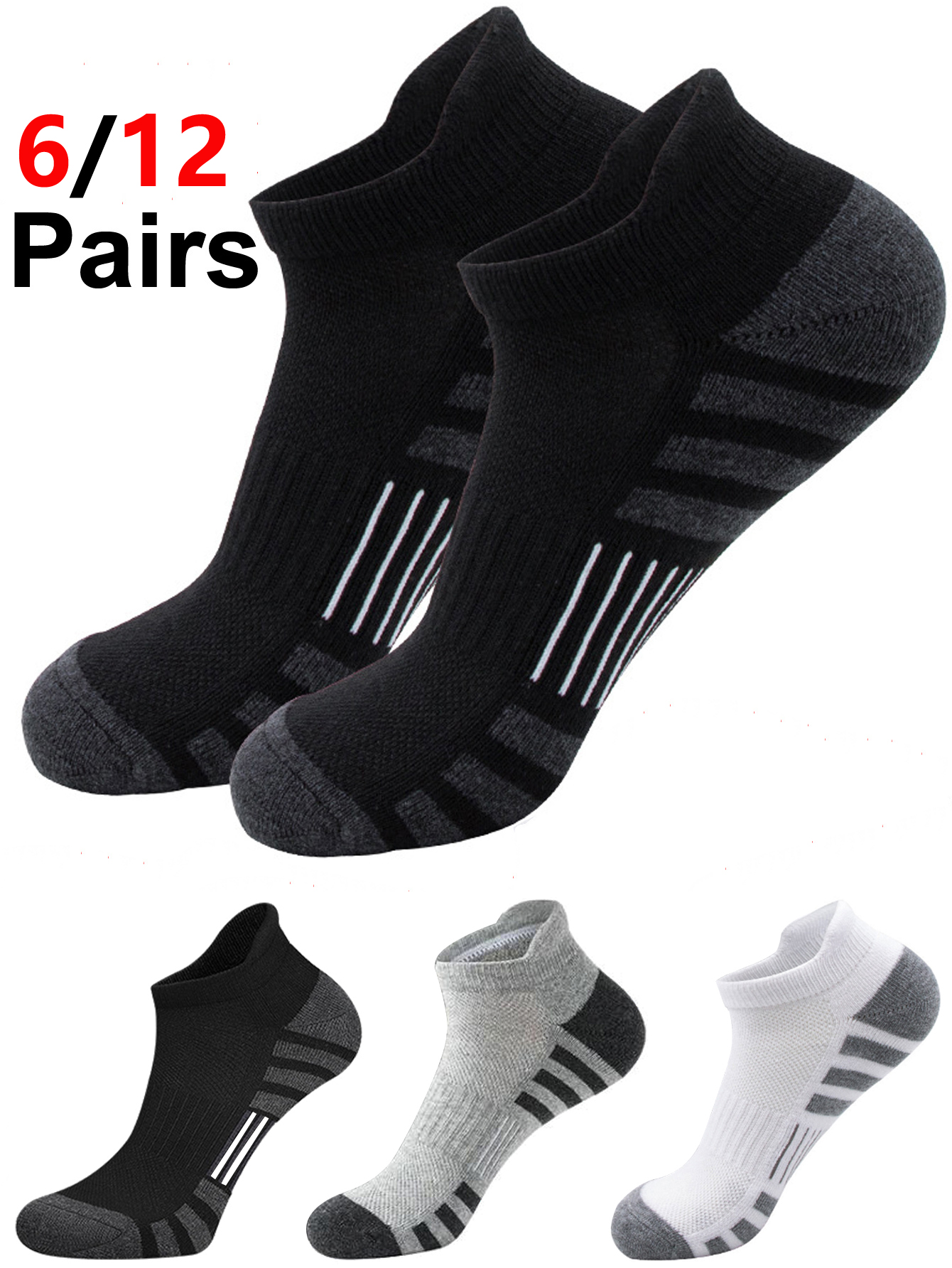 6/12 Pairs Cushioned Breathabl - огляд і ціна Athletic Sock Cushion
