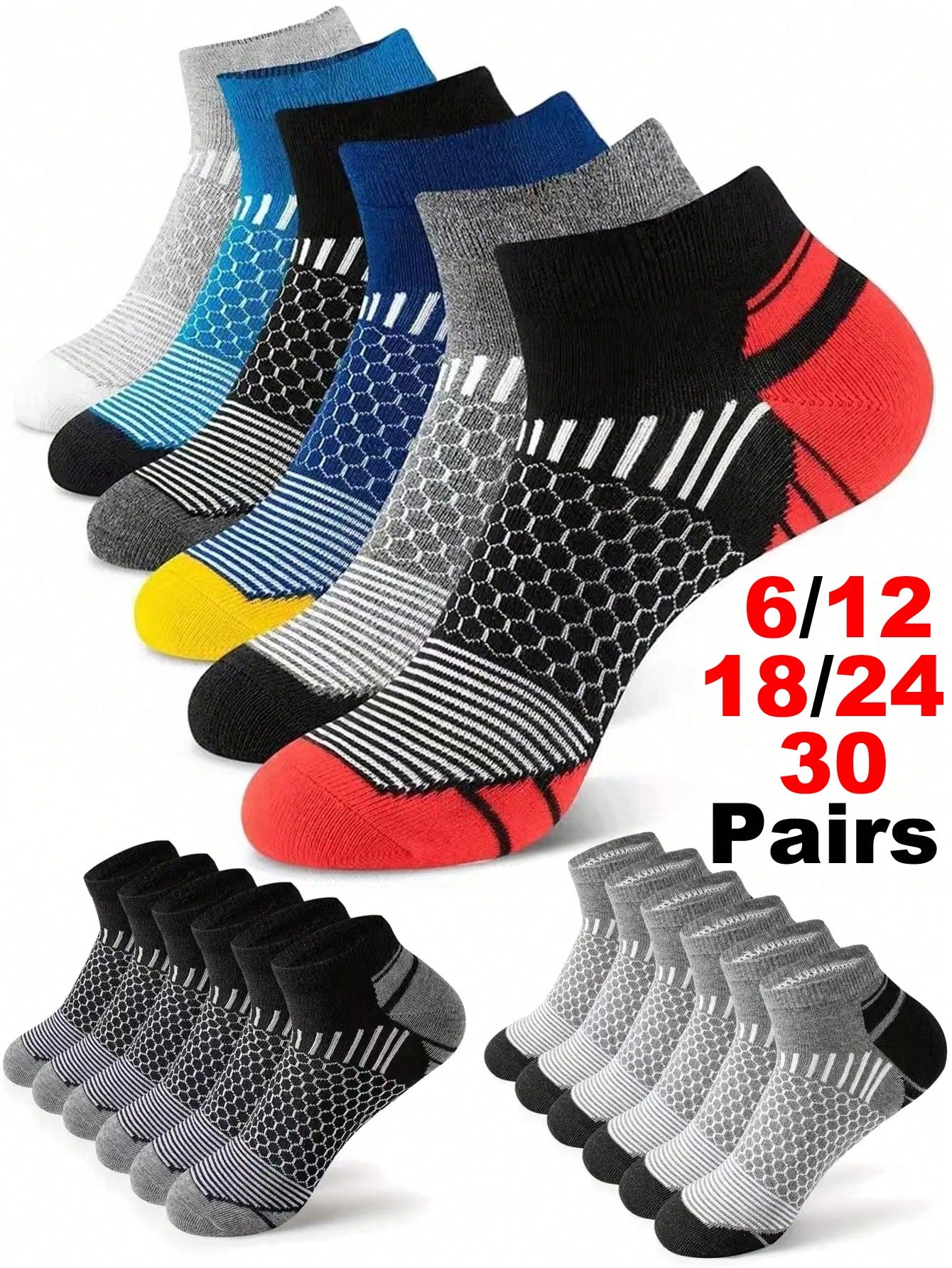 12Pairs Men's Athletic Socks A - огляд і ціна Ankle Sock Low Cut